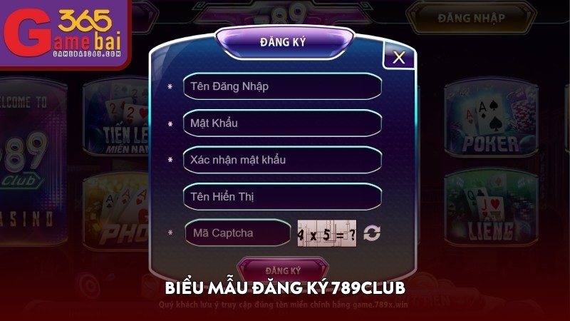 Biểu mẫu đăng ký 789CLUB