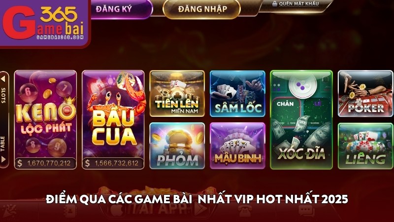 Điểm qua các game bài  Nhất Vip hot nhất 2025