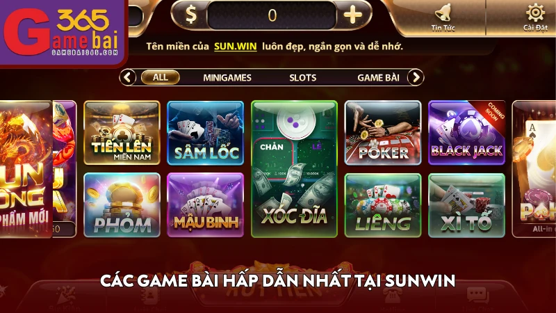 Các game bài đổi thưởng uy tín và hấp dẫn nhất tại Sunwin