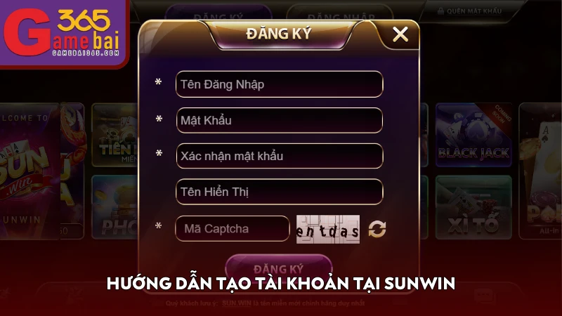 Hướng dẫn tạo tài khoản tại Sunwin